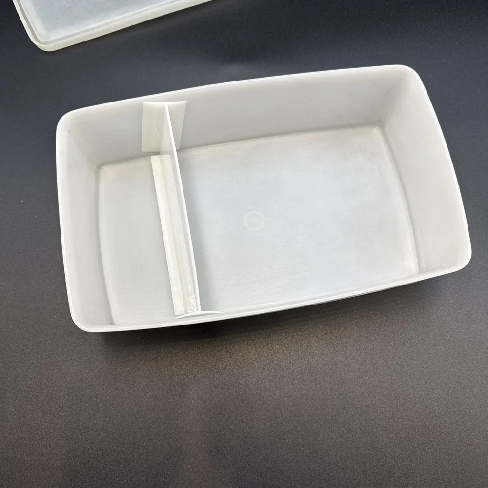 Vintage Clear Sheer‎ Tupperware Storage Container 713, Lid 714, Divider 715